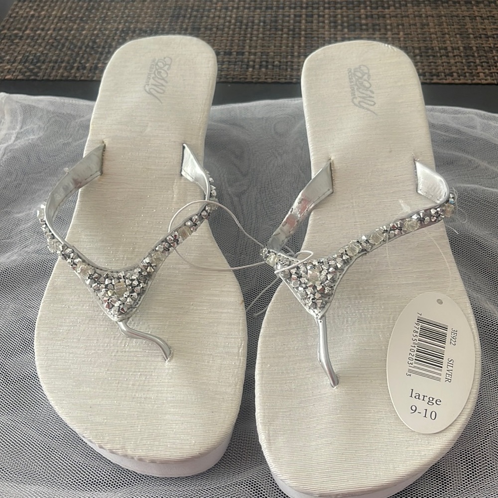 ESNY Brand New Never Worn Bridal Flip Flops